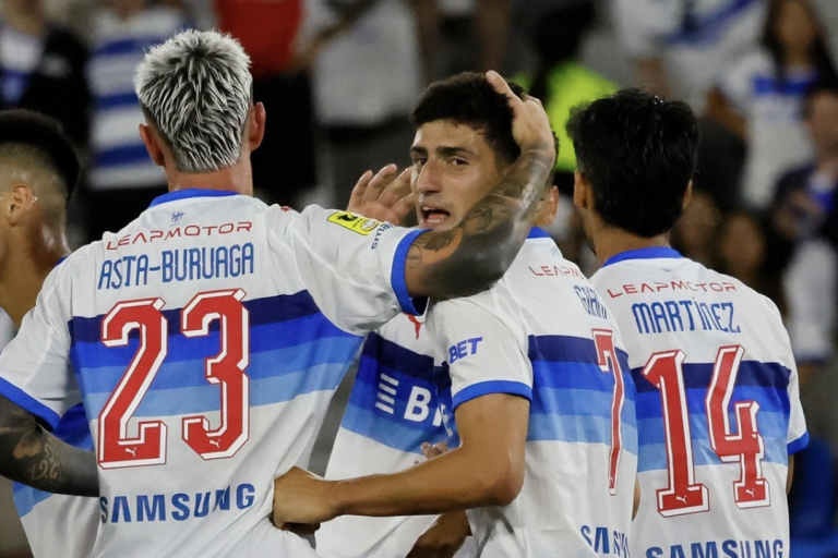 Justo Giani celebró su gol con el que Universidad Católica ganó ante Concepción de local.